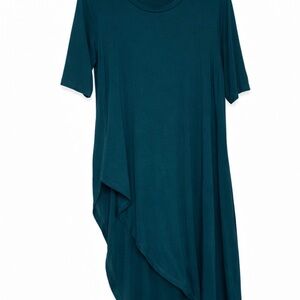 Torrid Teal Asymmetrical Short Sleeve Tunic Blouse -Size 1